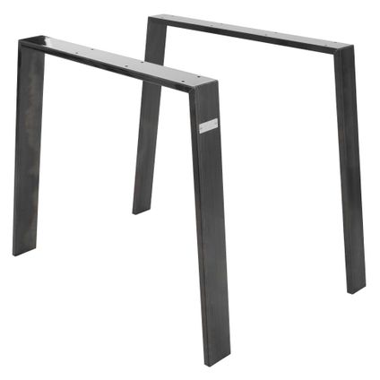 Jeu ML-Design 2x Pieds de Table Loft 90x72 cm, Profil 8x2 cm, Acier Inoxydable