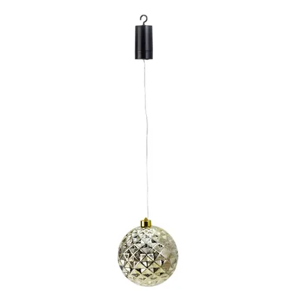IKO kerstbal goud - met led verlichting- D15 cm - aan draad 2