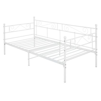ML-Design dagbed 90x200 cm metalen bed op stalen frame met hoofdbord en voeteneind