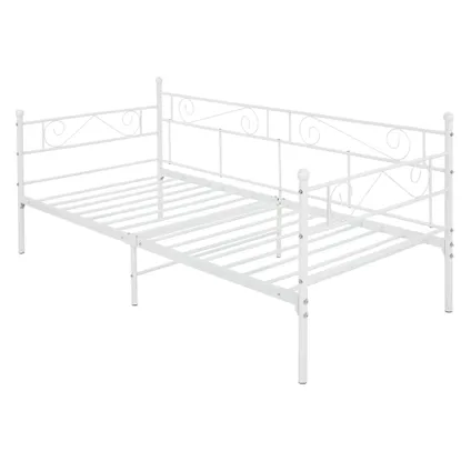ML-Design dagbed 90x200 cm metalen bed op stalen frame met hoofdbord en voeteneind