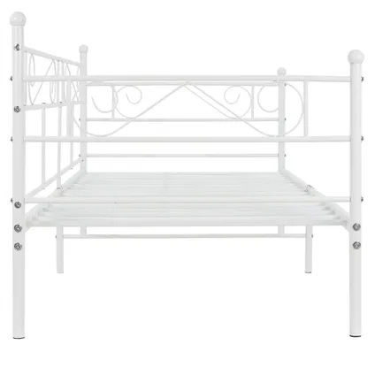 Lit banquette cadre blanc en métal canapé d'invité design romantique 90x200 cm 4