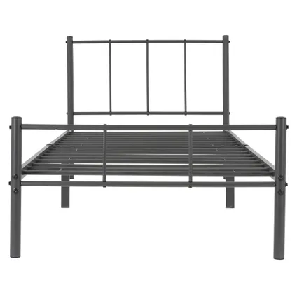 Cadre de lit en métal avec tête de lit base de lit simple anthracite 90x200 cm 3