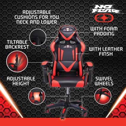 No Fear Chaise Gaming Rouge/Noir 5