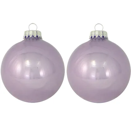 Krebs Kerstballen - 8 stuks - lichtpaars - glas - 7 cm 2
