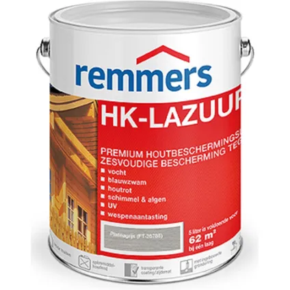 Remmers HK lazuur 3 in 1 houtbescherming Platinagrijs 0,75 liter