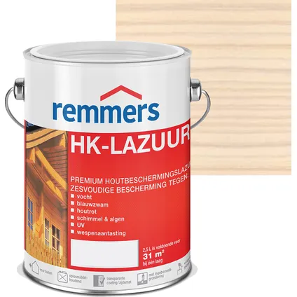 Remmers HK lazuur 3 in 1 houtbescherming Wit 0,75 liter
