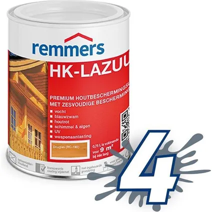 Remmers HK lazuur 3 in 1 houtbescherming Zilvergrijs 0,75 liter 2