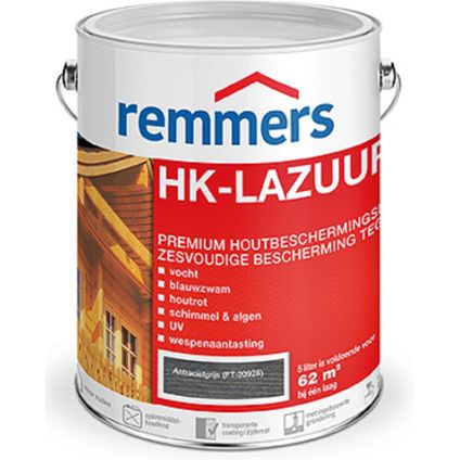 Remmers HK lazuur 3 in 1 houtbescherming Antracietgrijs 0,75 liter