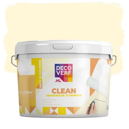 Decoverf clean peinture murale, couleur jaune doux 4L