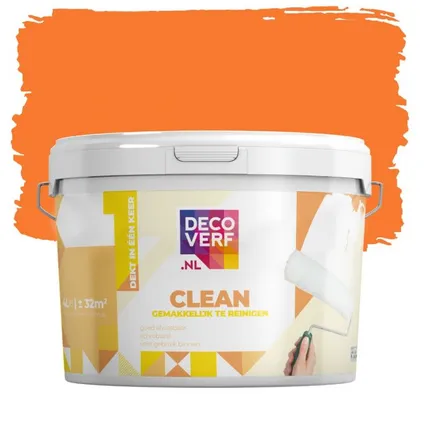 Decoverf clean peinture murale, couleur orange 4L