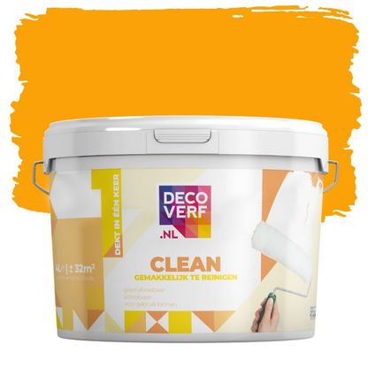 Decoverf clean muurverf okergeel, 4L