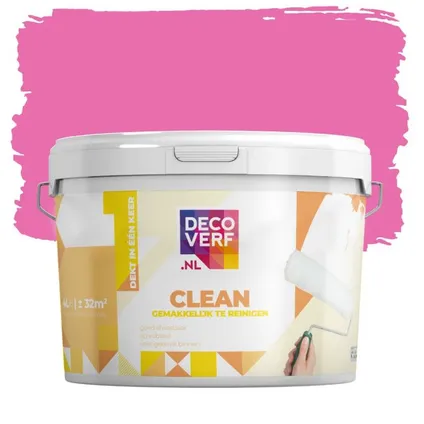 Decoverf clean peinture murale, couleur rose chaud 4L
