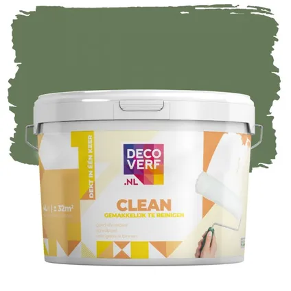 Decoverf clean peinture murale, couleur vert olive 4L