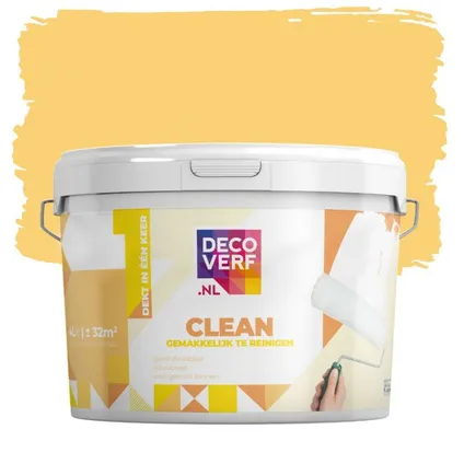 Decoverf clean muurverf citrusgeel, 4L