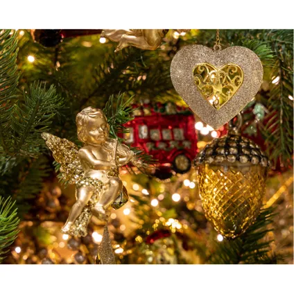 Kersthanger - engeltje met viool - goudkleurig - 10 cm 2