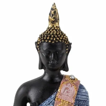 Boeddha beeldje - binnen/buiten - kunststeen - 15 x 10 cm 2