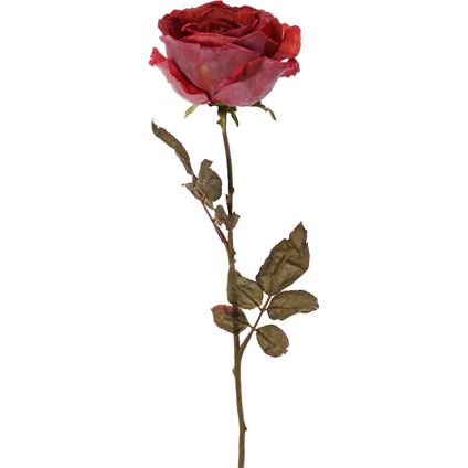Top Art Kunstbloem roos Calista - rood - 66 cm - kunststof steel