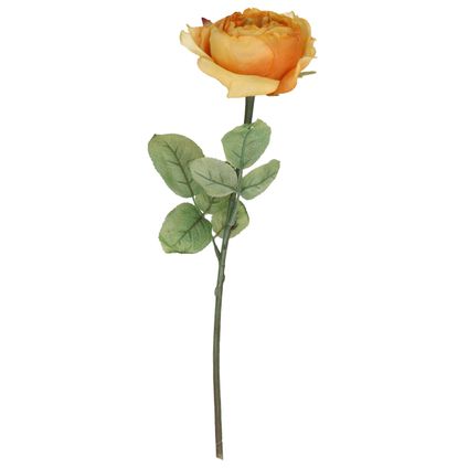 Top Art Kunstbloem roos Diana - oranje - 36 cm - kunststof steel
