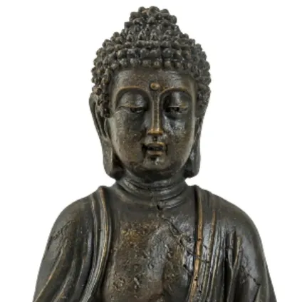 Boeddha beeldje - binnen/buiten - kunststeen - 30 x 20 cm 2