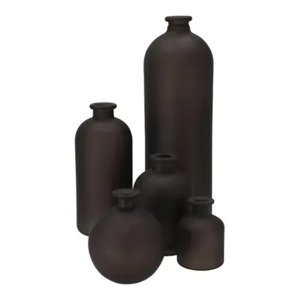 DK Design Bloemenvaas fles model - mat zwart - D11xH17 cm 3