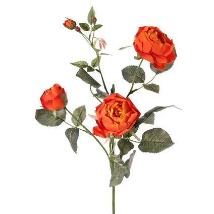 Top Art Kunstbloem roos Ariana - oranje - 73 cm - kunststof steel