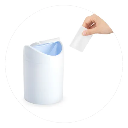 Plasticforte Mini prullenbakje - wit - kunststof - aanrecht model 2