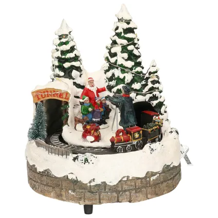 Christmas Decoration kerstdorp kersttafereel met rijdende trein 4