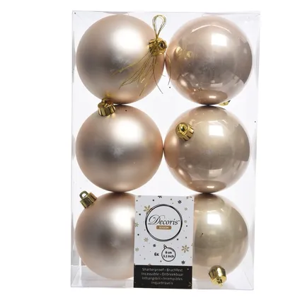 Decoris Kerstballen - 12x st - 8 cm - parelmoet en paars -plastic 2