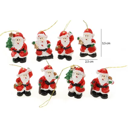Kersthangers - kerstmannen - 8x- kunststof - 3,5 cm - ornamenten 3