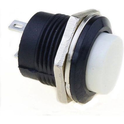 Interrupteur à bouton-poussoir Orbit Electronic R13-507 - Impulsion - 16mm - 250V/3A - Blanc