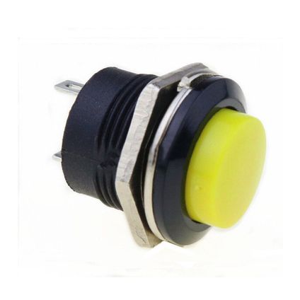 Interrupteur à bouton-poussoir Orbit Electronic R13-507 - Impulsion - 16mm - 250V/3A - Jaune