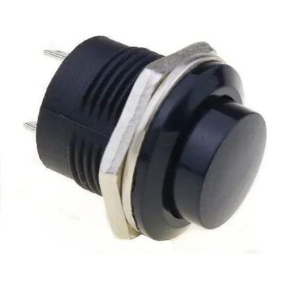 Interrupteur à bouton-poussoir Orbit Electronic R13-507 - Impulsion - 16mm - 250V/3A - Noir