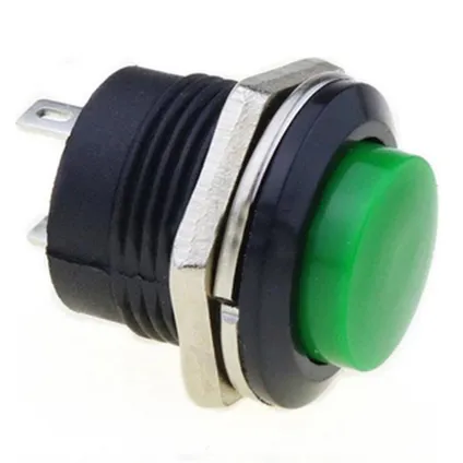 Interrupteur à bouton-poussoir Orbit Electronic R13-507 - Impulsion - 16mm - 250V/3A - Vert 2