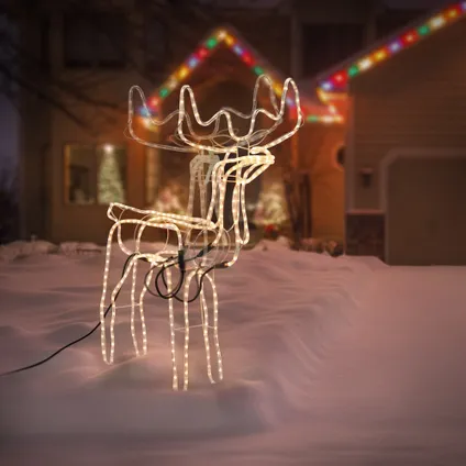 Silhouette renne LED tête motorisée décoration de Noël intérieur/extérieur 85 cm 9