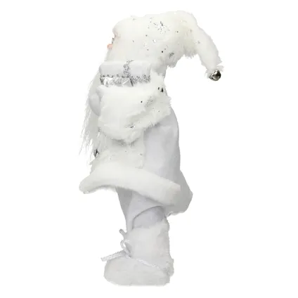 Décoration Père Noël figurine statue poupée de collection Santa Claus blanc 37cm 4