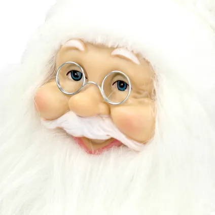 ECD Germany Vadertje Kerstmis Deco Figuur, 37 cm hoog, Wit, met Geschenktas en Geschenken 6