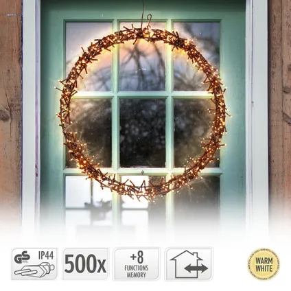 Couronne de lumière 500 LEDs couronne lumineuse porte/fenêtre décoration de Noël 10