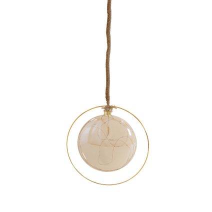 Boule de Noël suspendue avec LED décoration de Noël en verre doré Ø15 cm