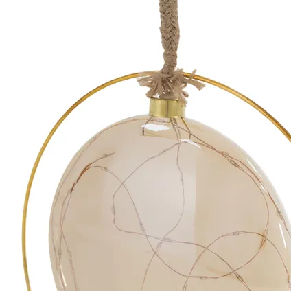Boule de Noël suspendue avec LED décoration de Noël en verre doré Ø15 cm 4