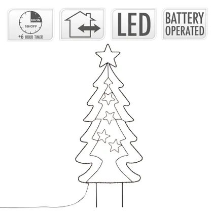 ECD Germany LED Tuinpaal Kerstboom Spar 87 cm 90 LED's Warm Wit 6 5