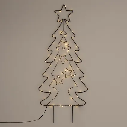 Arbre de Noël avec 90 LEDs blanc chaud décoration pour interieur/exterieur 87 cm 6