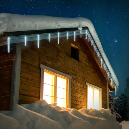 Guirlande lumineuse 72 LEDs stalactites de glace blanc froid décoration de Noël 8
