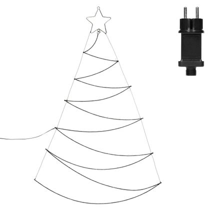 ECD Germany LED kerstboom 150cm 150 LED's warm wit, ster, muurbevestiging