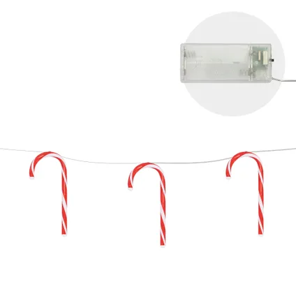 Guirlande lumineuse cannes bonbon 7 bâtons 28 LED avec minuterie longueur 330 cm 3