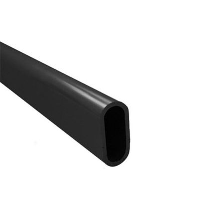 Hermeta tube d'armoire ovale droit - 30x14mm - 1m - noir mat