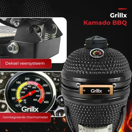 GrillX Kamado BBQ - 13 Inch - Incl. Hoes 6