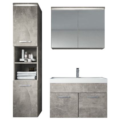 Meuble de salle de bain Paso 80 cm - Badplaats - Beton gris – Armoire