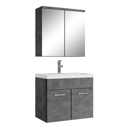 Meuble de salle de bain Montreal 01 - Badplaats - 60 cm Gris - mirroir cabinet