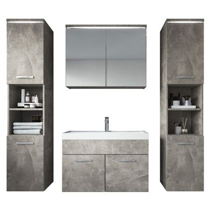 Meuble de salle de bain de Paso XL - Badplaats - Beton gris – Armoire rangement
