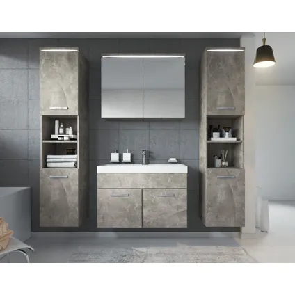 Meuble de salle de bain de Paso XL - Badplaats - Beton gris – Armoire rangement 2